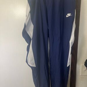 Nike Blue and White Track Pants